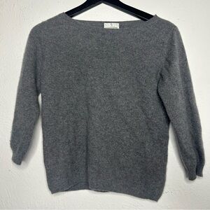 100% CASHMERE Sweater Grey Moda INTL size Small